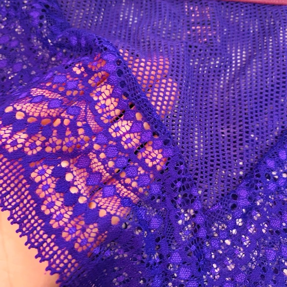 Victoria's Secret High-Waist Lace Panty Very Sexy Cheeky Banded Purple - Picture 3 of 6